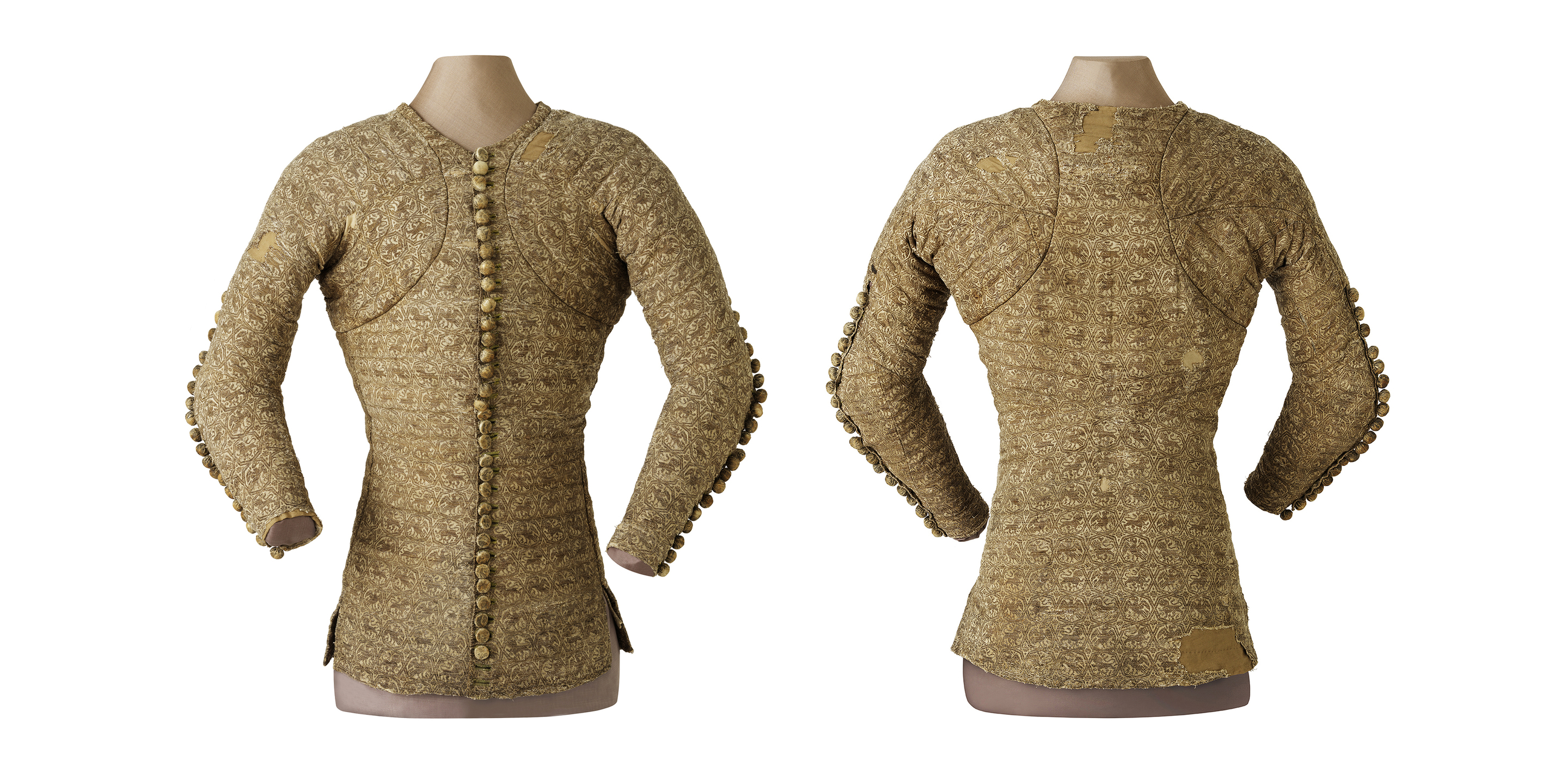 Pourpoint dit « de Charles de Blois » France, avec une étoffe importée (d'Irak ou d'Iran), vers le milieu du XIV^e siècle © © Lyon, musée des Tissus – Pierre Verrier