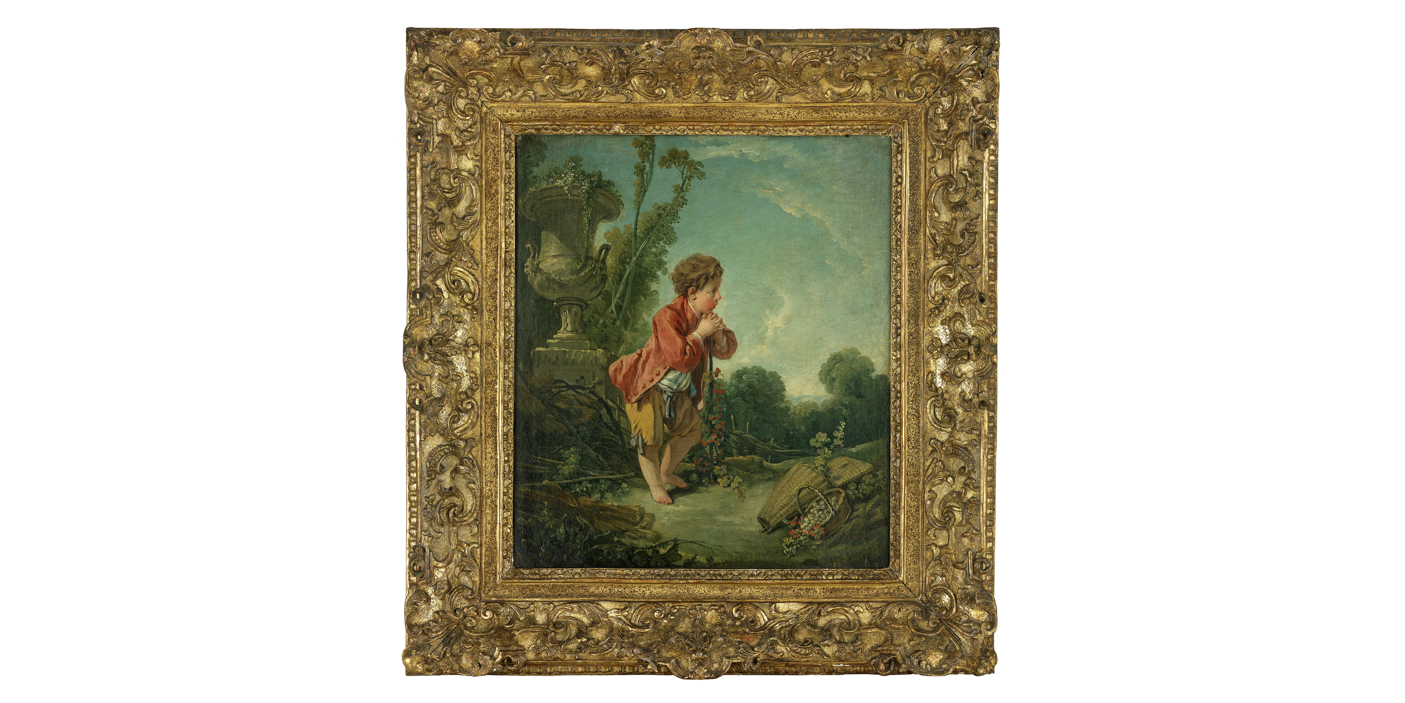 François Boucher (1703-1770), Le petit jardinier France, vers 1752, Huile sur toile © © Lyon, musée des Tissus – Pierre Verrier