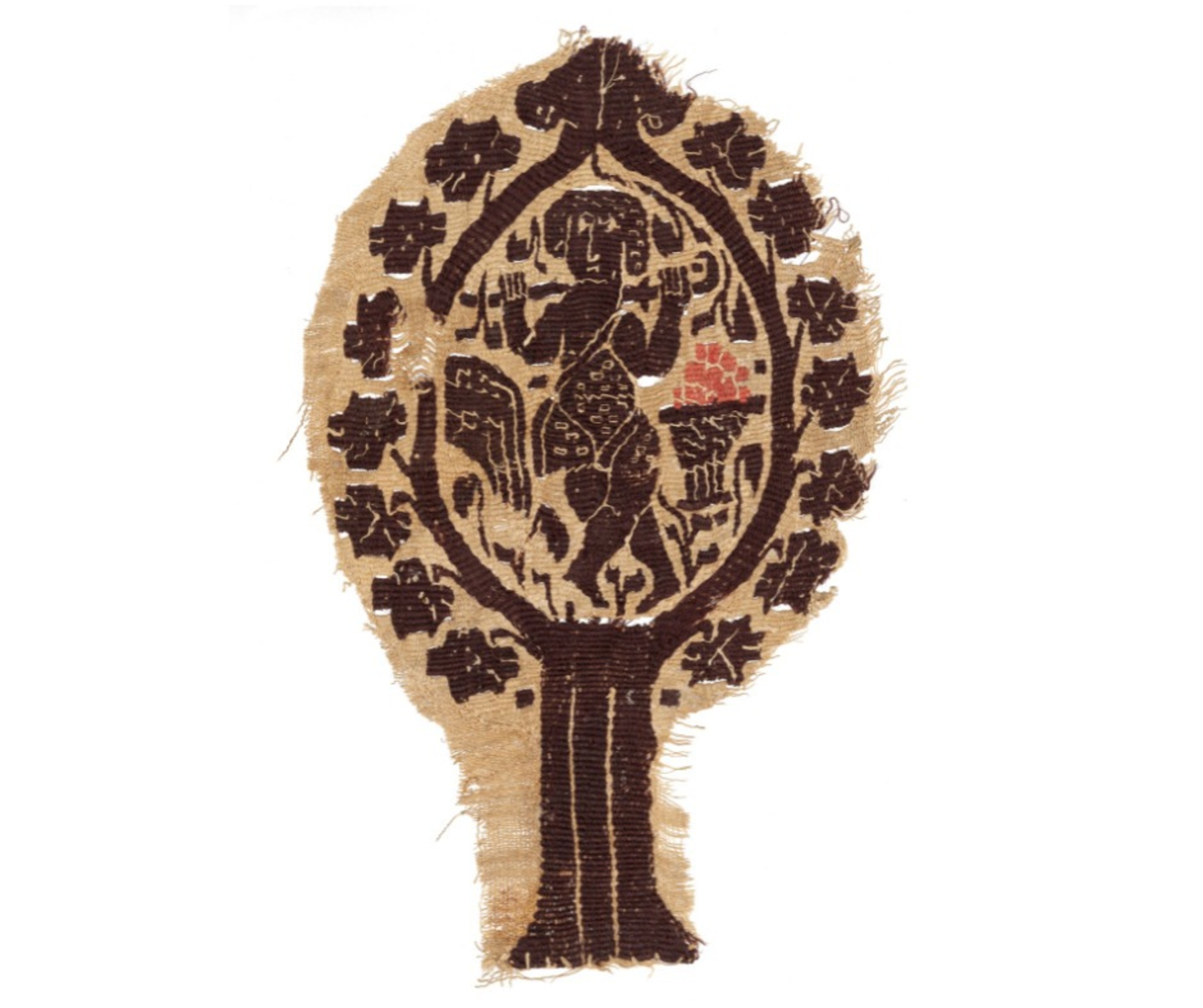 Étoffe à décor d'arbre stylisé dont les branches forment un compartiment, Akhmîm (Égypte), 8ème siècle © © Lyon, musée des Tissus - Sylvain Pretto