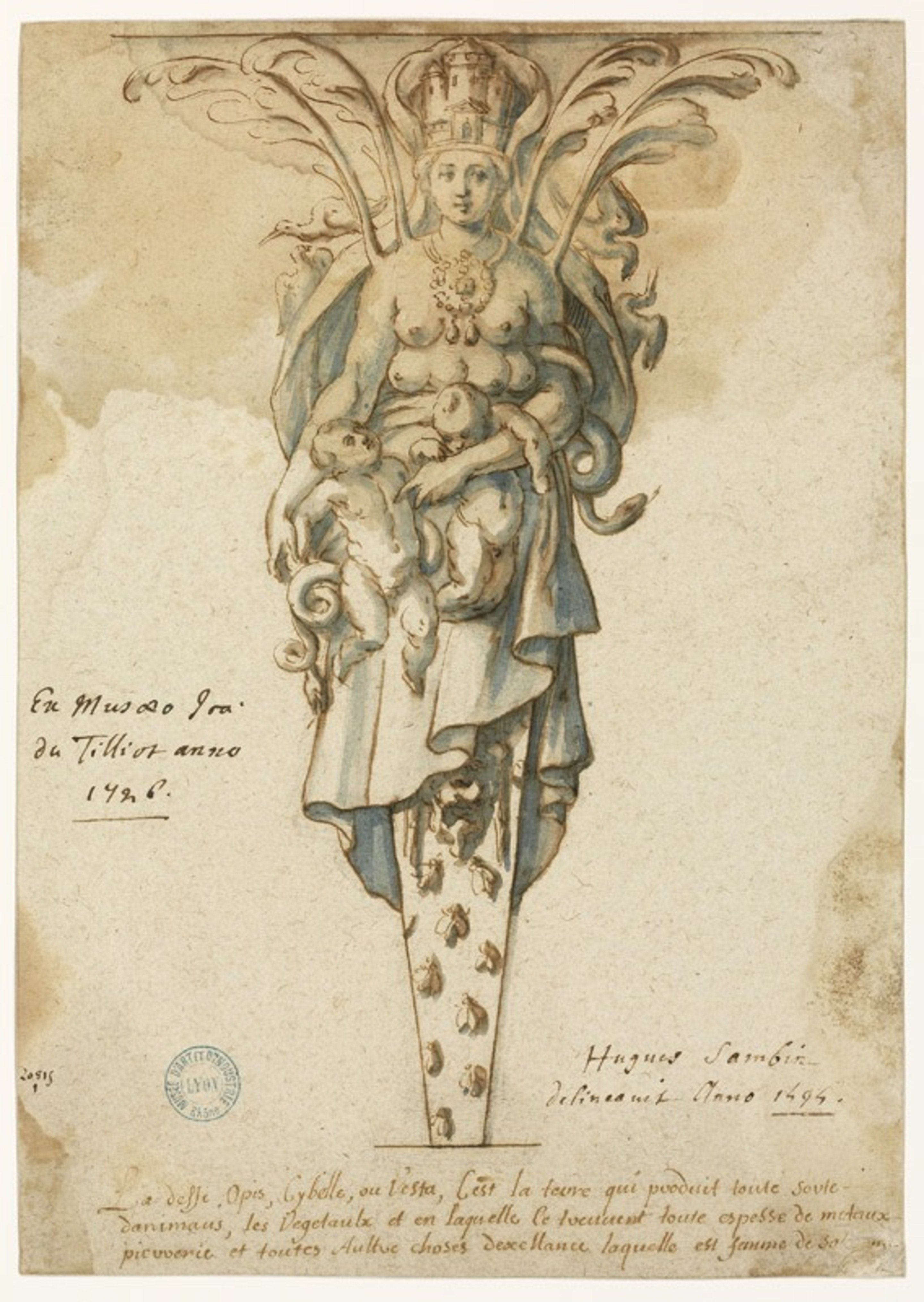 Hugues Sambin, La déesse Opis, Cybèle ou Vesta, France, 1595. © © Lyon, musée des Tissus – Pierre Verrier