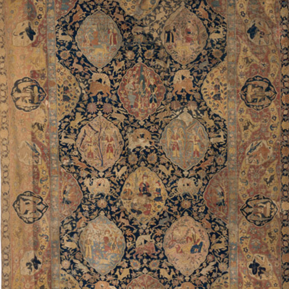 Tapis de réception de type Sanguszko, Kirman, XVIIe siècle. © © Lyon, musée des Tissus – D.R.