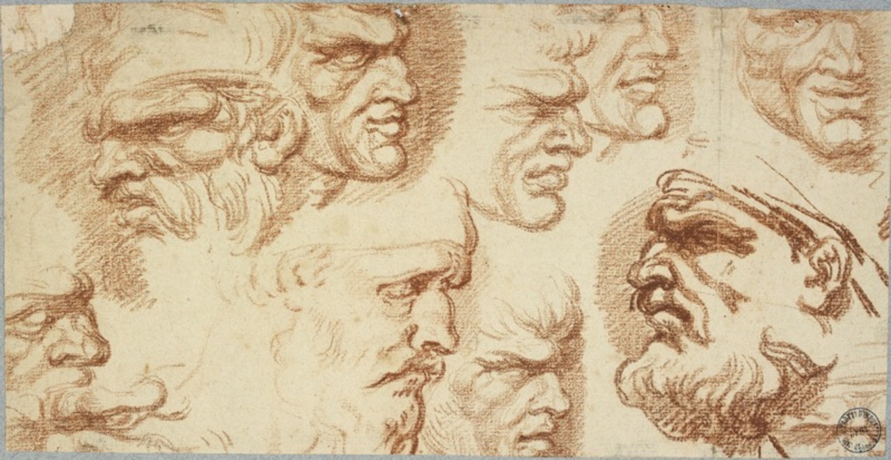 Jean-Baptiste Greuze, Étude de têtes d’après l’antique, France, 1767 HENNEZEL821.a  © © Lyon, musée des Tissus et des Arts décoratifs — D.R.